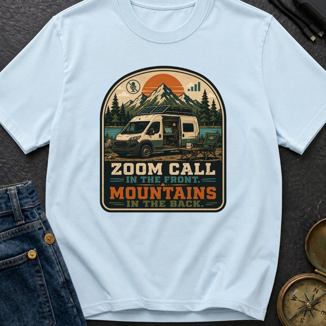 Zoom Front Mountains Back - T-Shirt