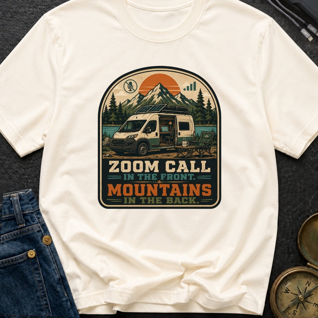 Zoom Front Mountains Back - T-Shirt