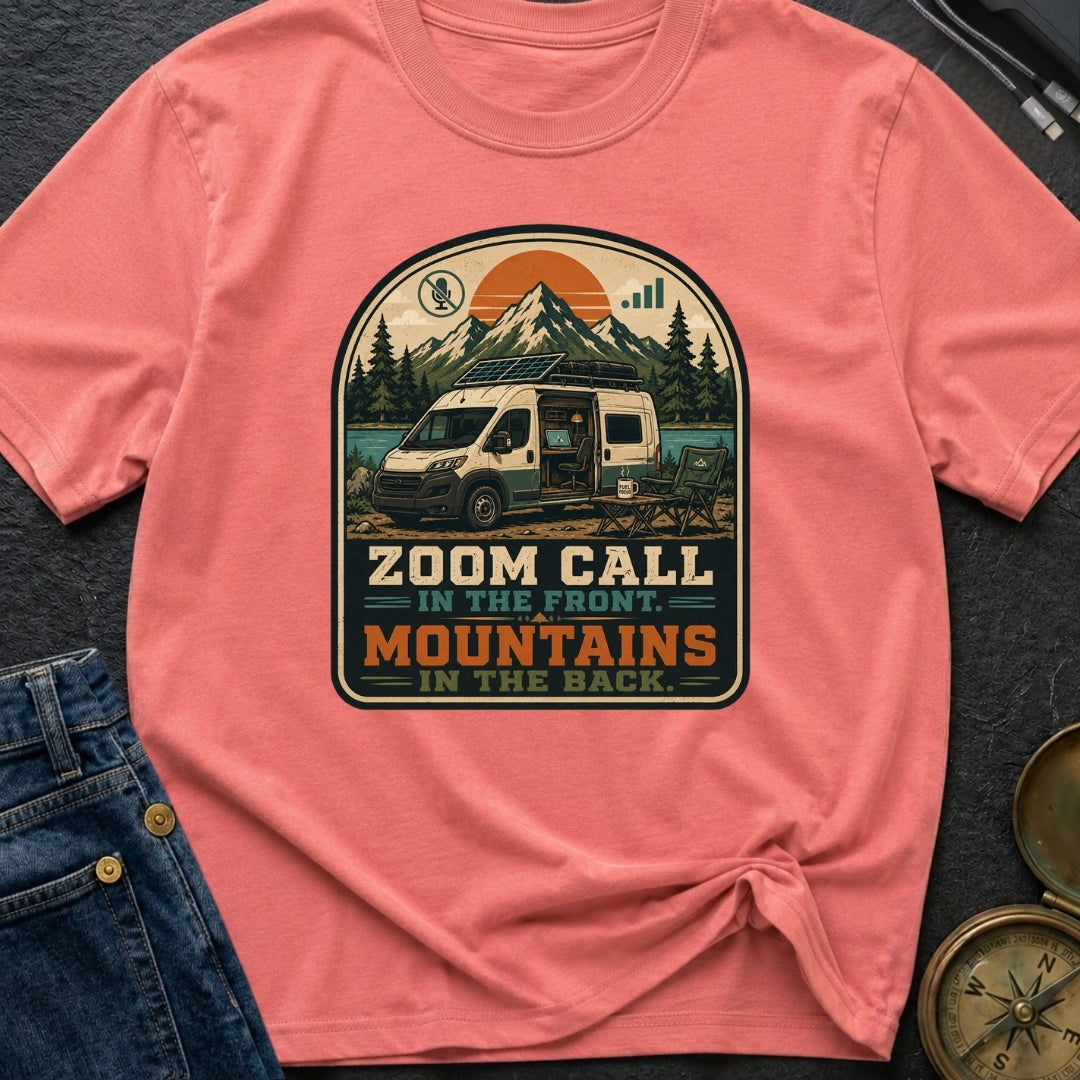 Zoom Front Mountains Back - T-Shirt
